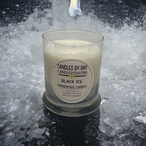 Black Ice 7.8oz candle with 40 to 60 hours burn time